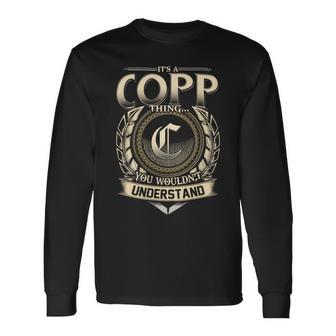 It's A Copp Thing You Wouldn't Understand Name Vintage Long Sleeve T-Shirt - Thegiftio UK