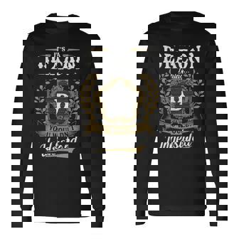 It's A Deacon Thing You Wouldn't Understand Personalized Last Name Deacon Family Crest Coat Of Arm Long Sleeve T-Shirt - Seseable