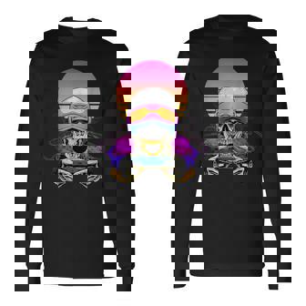 Joueur Punk Rétroaporwave Cyber Skull T-shirt à manches longues - Cadeauxyz