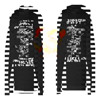 Just Here For The Turkey Legs T-Rex Dinosaur Medieval Knight Long Sleeve T-Shirt - Monsterry