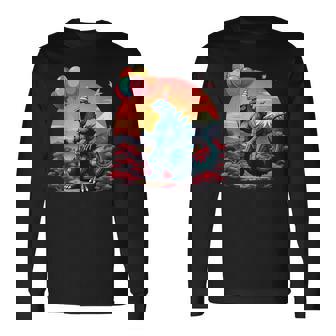 Kaiju Birthday Party Japan Monster Movie Bday Decorations Long Sleeve T-Shirt - Seseable