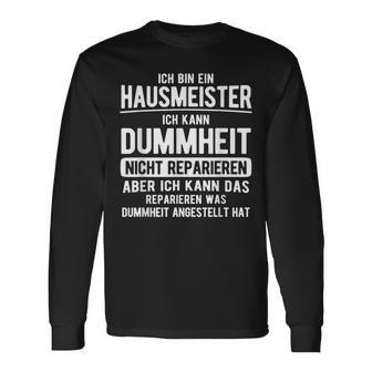 Kann Dummheit Nicht Reparieren Haustechnik Janitorial Langarmshirts - Geschenkecke