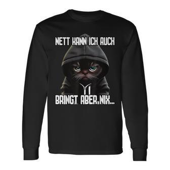 Short Sleeve Katz Ich Nett Kann Langarmshirts - Geschenkecke