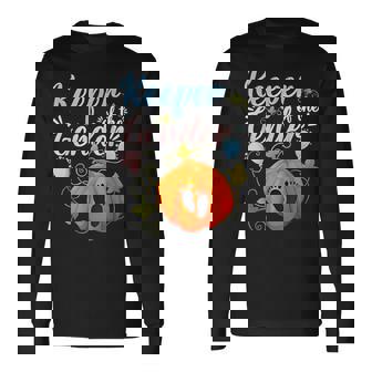 Keeper Of The Gender Reveal Baby Halloween Pregnancy Pumpkin Long Sleeve T-Shirt - Thegiftio UK