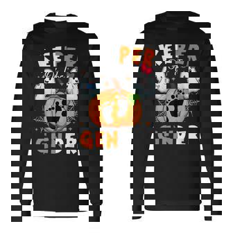 Keeper Of The Gender Reveal Baby Halloween Thanksgiving Long Sleeve T-Shirt - Monsterry