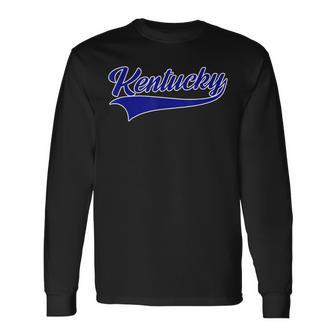 Kentucky Throwback Print Classic Long Sleeve T-Shirt - Seseable