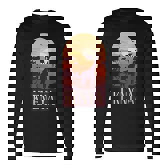 Kenya Love Of Wilderness African Life Safari In Kenya Retro Long Sleeve T-Shirt - Monsterry