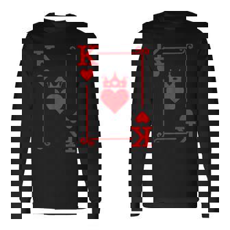 King Hearts Card Costume Playing Cards King Of Hearts Long Sleeve T-Shirt - Thegiftio UK