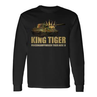 King Tiger Ii Panzer Tank Ww2 Tanques Militares Alemanes Sin Mangas Camiseta de manga larga - Regaloses