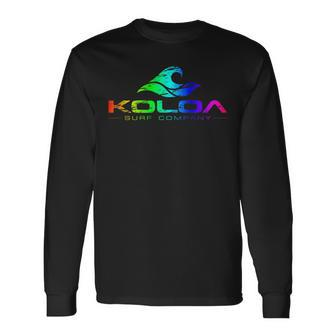 Koloa Surf Vintage Wave Multicolor Logo Surf Shop Graphic Long Sleeve T-Shirt - Monsterry DE