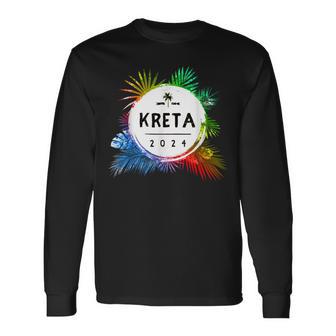 Kreta 2024 Colourful Travel Quote Langarmshirts - Geschenkecke