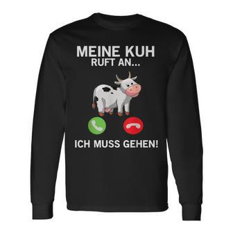 Kuh Ruft An Ich Muss Gehen Langarmshirts - Geschenkecke