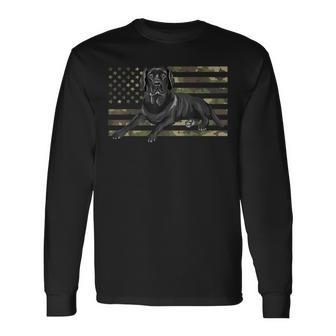 Labrador Retriever Black Lab Dad Mom Camouflage Dog Long Sleeve T-Shirt - Monsterry