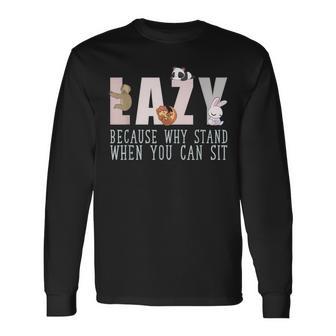 Lazy Morning Lazy Sunday Long Sleeve T-Shirt - Monsterry