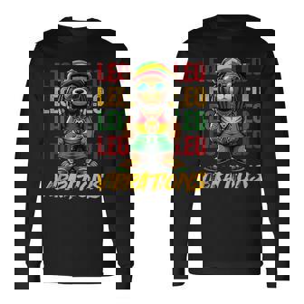 Leo Vibes Rasta Reggae Teddy Bear Island Beach Birthday Long Sleeve T-Shirt - Monsterry