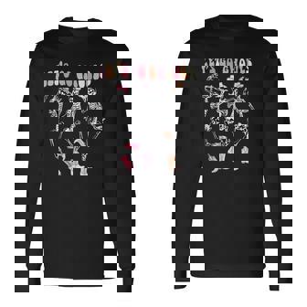 Let's Go Ghouls Dancing Skeleton Cowboy Western Halloween Long Sleeve T-Shirt | Seseable FR