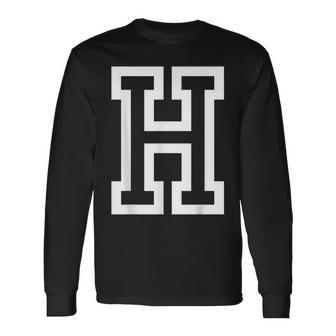 Letter H Bold Outline In Large Langarmshirts - Geschenkecke