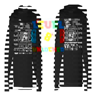 Level 8 Unlocked Awesome Since 2016 8Th Birthday Video Games Long Sleeve T-Shirt - Thegiftio UK