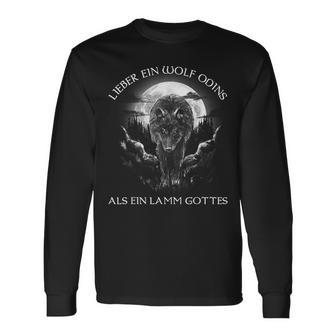 Lieber Ein Wolf Odins Als Ein Lamm Gottes Nordic Langarmshirts - Geschenkecke