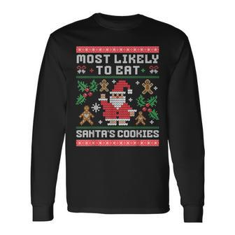 Am Liebsten Santas Kekse Essen Ugly Christmas Langarmshirts - Geschenkecke