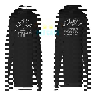 Lift Heavy Pet Cats Weightlifter Gym Fit Muscle Workout Fit Long Sleeve T-Shirt - Monsterry