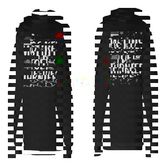 Most Likely To Pet The Reindeer Family Matching Christmas Long Sleeve T-Shirt - Thegiftio