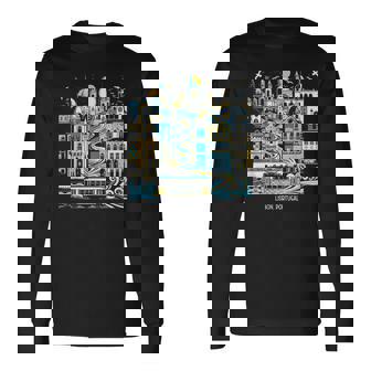 Lisbon Portugal Landscape Skyline International Travel Long Sleeve T-Shirt | Seseable UK