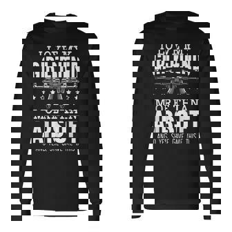 I Love My Girlfriend More Than Airsoft Lover Tactical Game Long Sleeve T-Shirt - Thegiftio