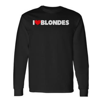 I Love Heart Blonde Langarmshirts - Geschenkecke