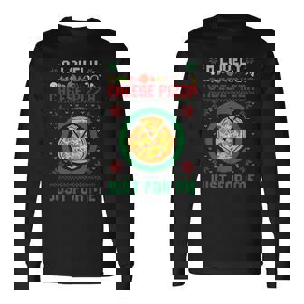 A Lovely Cheese Pizza Matching Family Pizza Ugly Christmas Long Sleeve T-Shirt - Monsterry