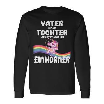 Lustigesater Einer Tochter Einhörner Geburt Baby Langarmshirts - Geschenkecke