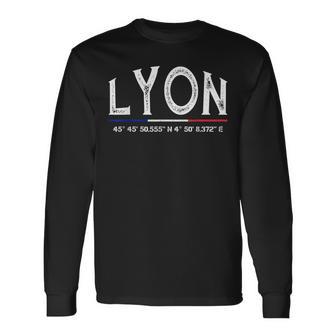 Lyon France Coordonnées Gps T-shirt à manches longues - Cadeauxyz