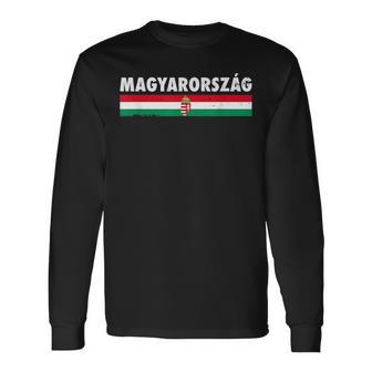 Magyarország Hungaryintage Hungarian Flag Hungarian Langarmshirts - Seseable