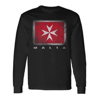 Maltese Cross Flag Malta Langarmshirts - Geschenkecke