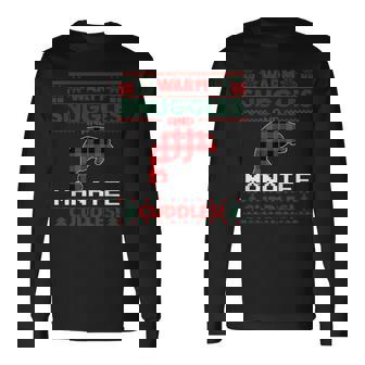 Mana Lovers Christmas Pajama Ugly Christmas Sweater Long Sleeve T-Shirt | Mazezy