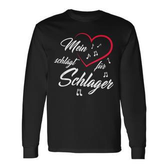 Mein Herz Schlag Für Schlager Musik Schlagfan Langarmshirts - Geschenkecke