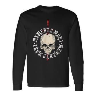 Memento Mori Lettering Skull Langarmshirts - Geschenkecke