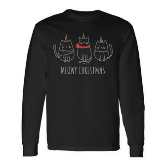 Meowy Christmas Weihnachten Katzen Weihnachtlich Langarmshirts - Geschenkecke