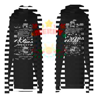 Merry Christmas Reindeer Family Merry Christmas Xmas Long Sleeve T-Shirt | Mazezy