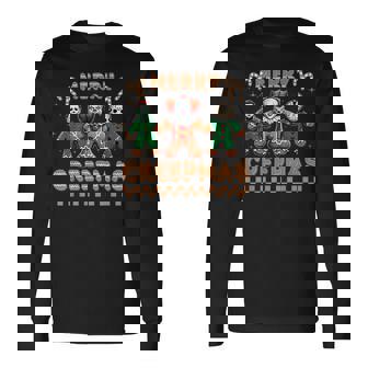 Merry Creepmas Gothic Christmas Scary Gingerbread Men Long Sleeve T-Shirt - Seseable
