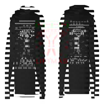 Merry Liftmas Christmas Ugly Santa Sweater Long Sleeve T-Shirt - Thegiftio