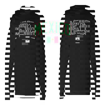 Mexico Flag Mexican Hispanic Siesta Pride Vintage Long Sleeve T-Shirt | Mazezy