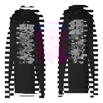 Moo Deng Bouncy Pig Meme Lindo Bebé Hipopótamo Moo Deng Divertido Camiseta de manga larga - Regaloses
