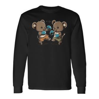 Muay Thai Mice Cute Thai Boxing Animals Long Sleeve T-Shirt - Monsterry