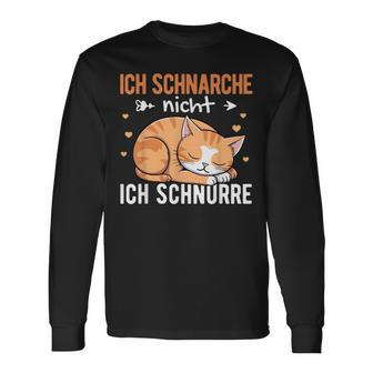 Nightdress Ich Schnarche Nicht Ich Schnurre Katzen Ich Schn Langarmshirts - Geschenkecke