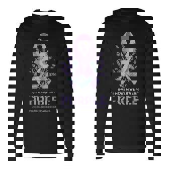 In November We Wear Purple Pancreatic Cancer Awareness Long Sleeve T-Shirt | Mazezy