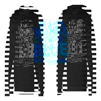 In November We Wear Ribbon Blue Diabetes Awareness Long Sleeve T-Shirt | Mazezy