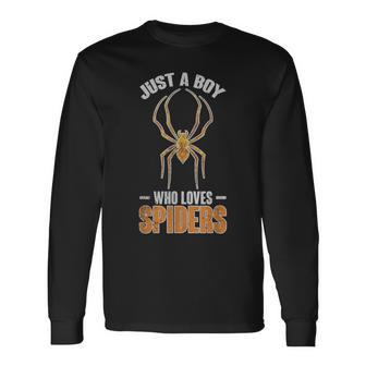 Nur Ein Junge Der Spinnen Liebt Arachnide Spider Langarmshirts - Geschenkecke