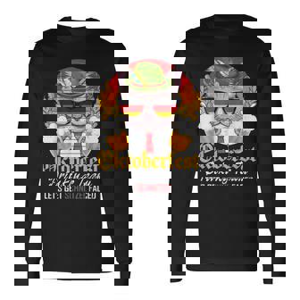 Oktoberfest Drinking Team Let's Get Schnitzel Faced Cat Men Long Sleeve T-Shirt - Thegiftio UK