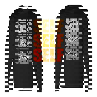 Orange Self-Ish X 3 Orange Color Graphic Orange Vibes Only Long Sleeve T-Shirt | Mazezy